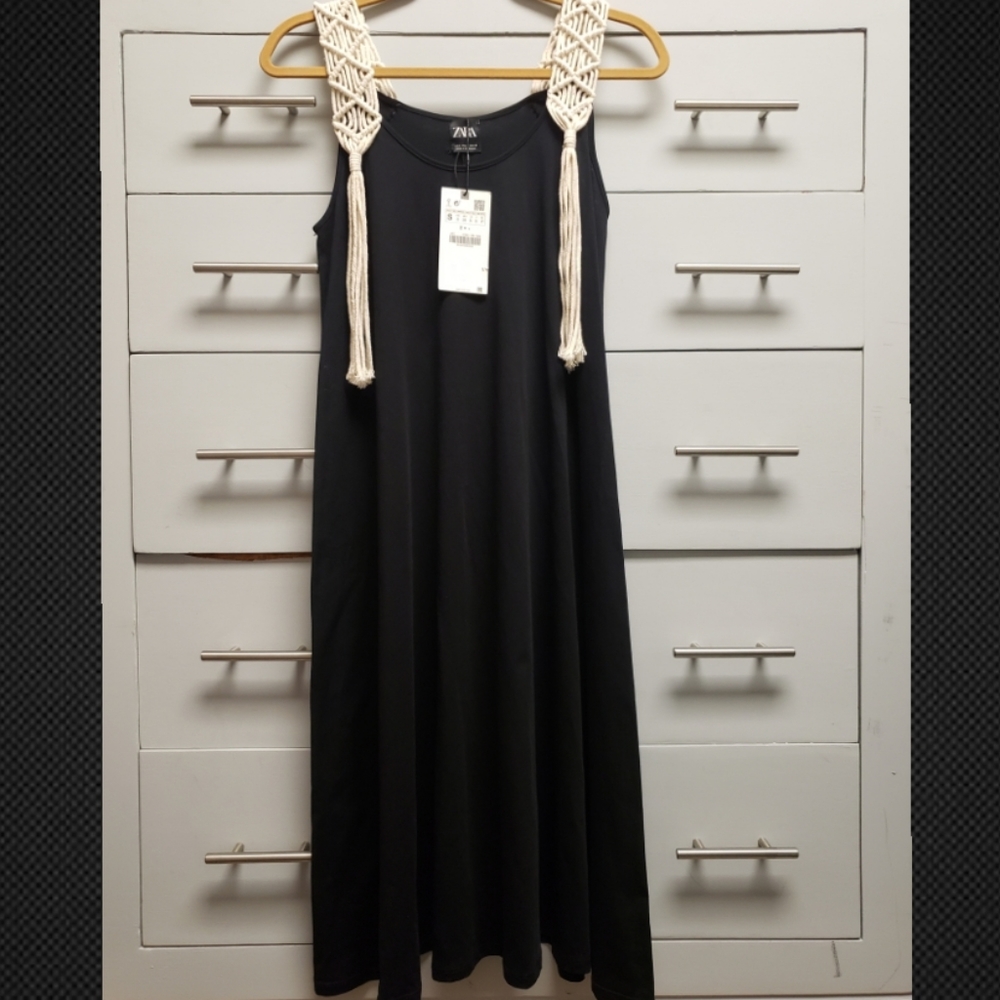 NWT Zara Macrame Sleeveless Dress {S}